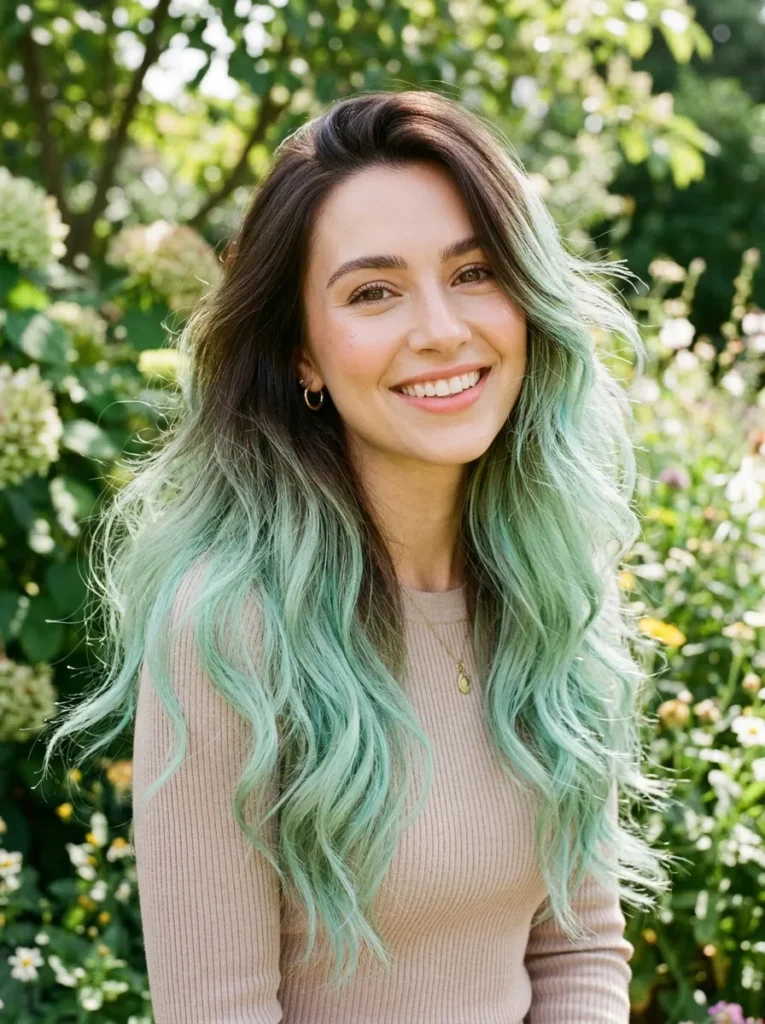 Flowy Mint Chocolate Hair