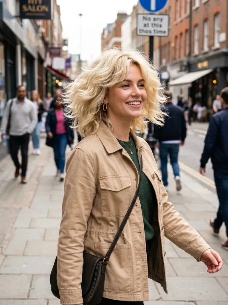 Fluffy Blonde Wolf Cut