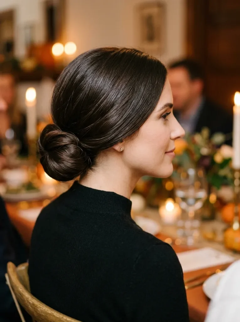 Glamorous Low Roll Bun