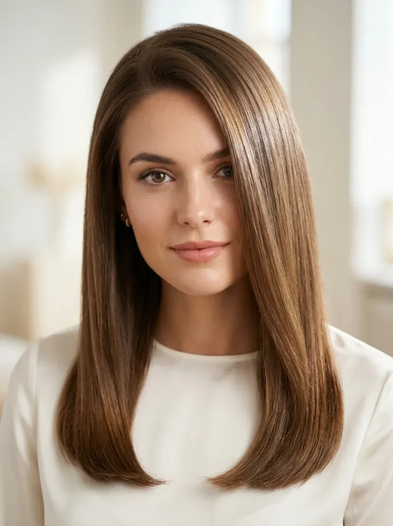 Glossy Straight Blowout