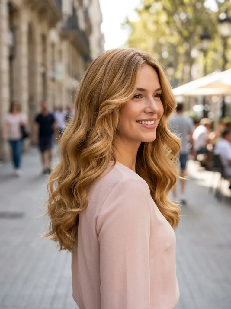 Golden Honey Blonde Hollywood Waves