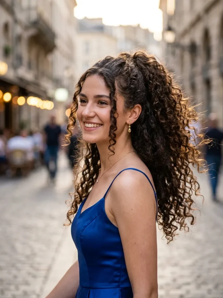 High Curly Ponytail