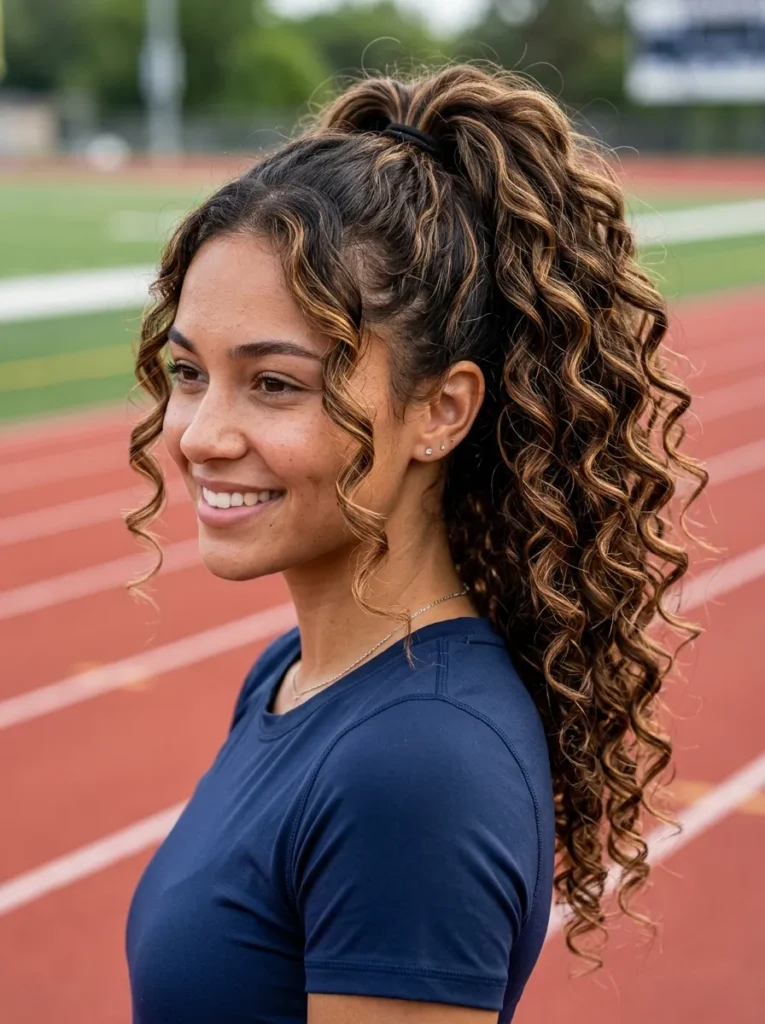High Curly Ponytail