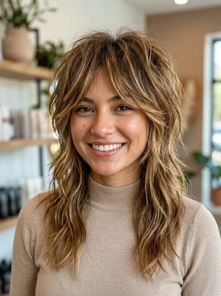 Highlighted Mullet Wolf Cut