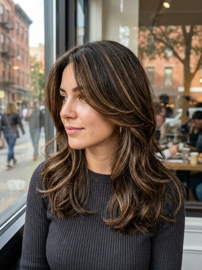 Highlights Dark Brown Hair