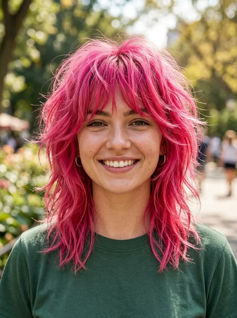 Hot Pink Shaggy Wolf