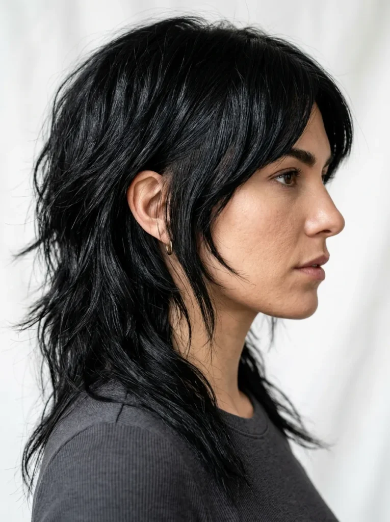 Jet Black Layered Wolf