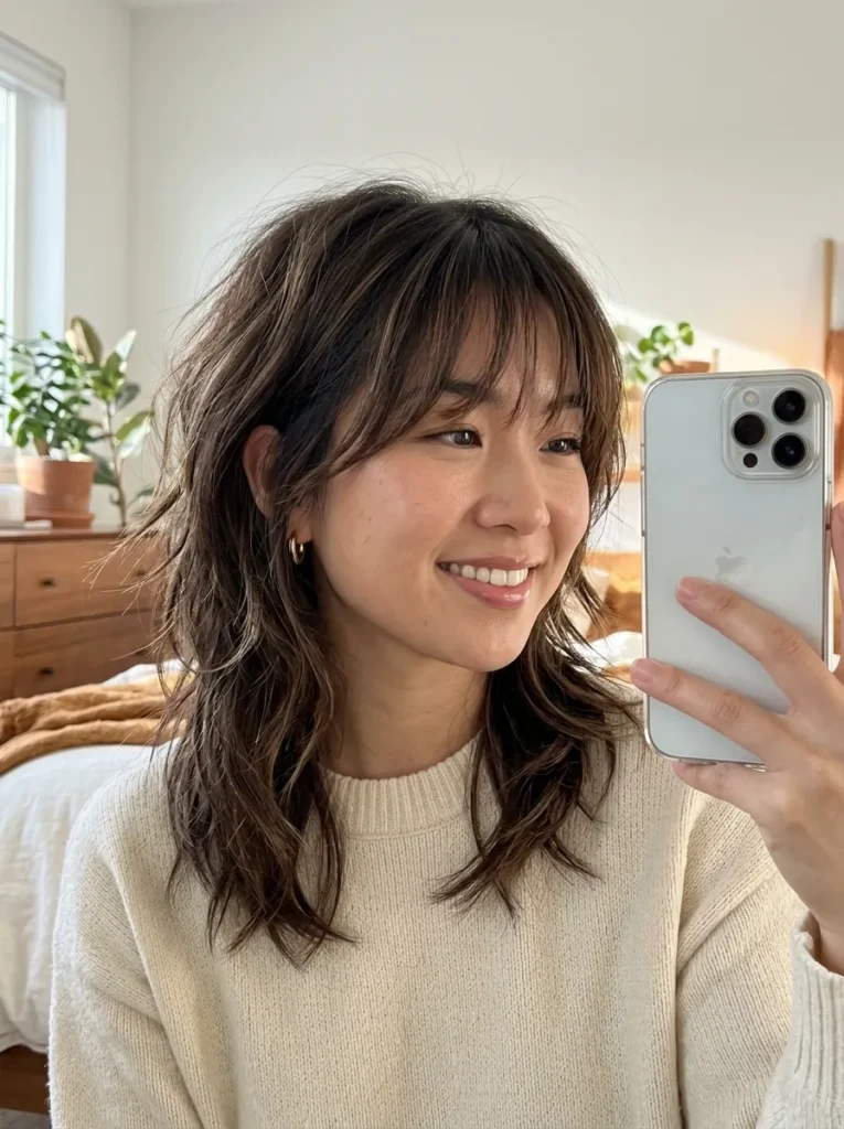 Korean Wolf Cut Bangs