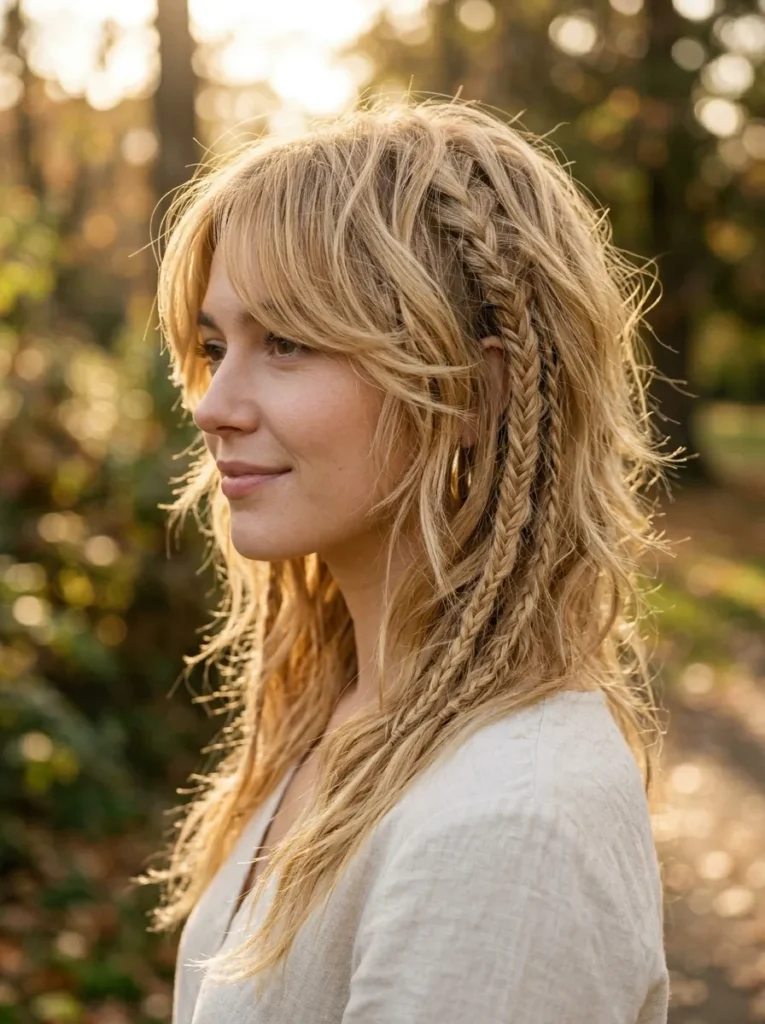 Long Flowy Wolf Cut Braids
