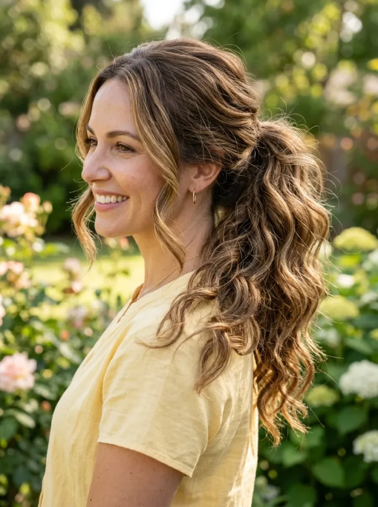 Loose Wavy Ponytail