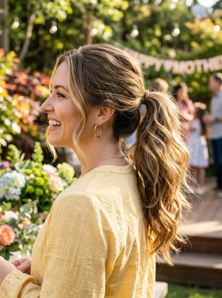 Loose Wavy Ponytail