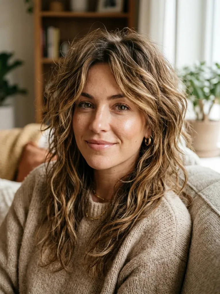 Messy Balayage Wolf Cut