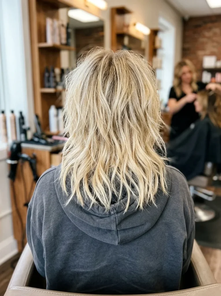 Messy Blonde Wolf Cut