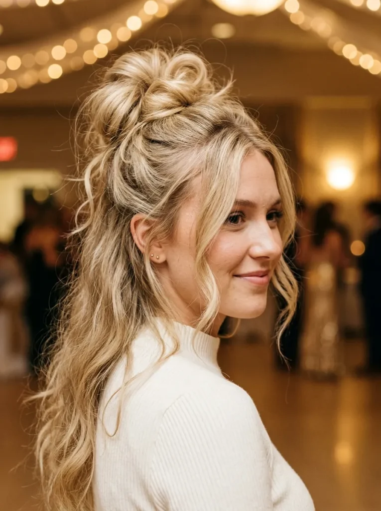 Messy Bun Half Up