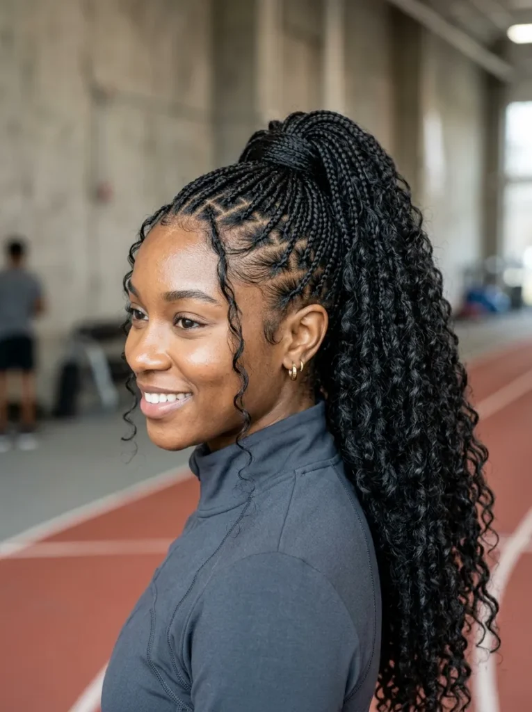 Micro Braided Ponytail