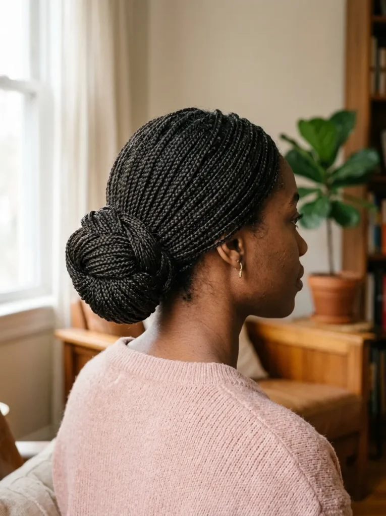 Micro Braids Bun