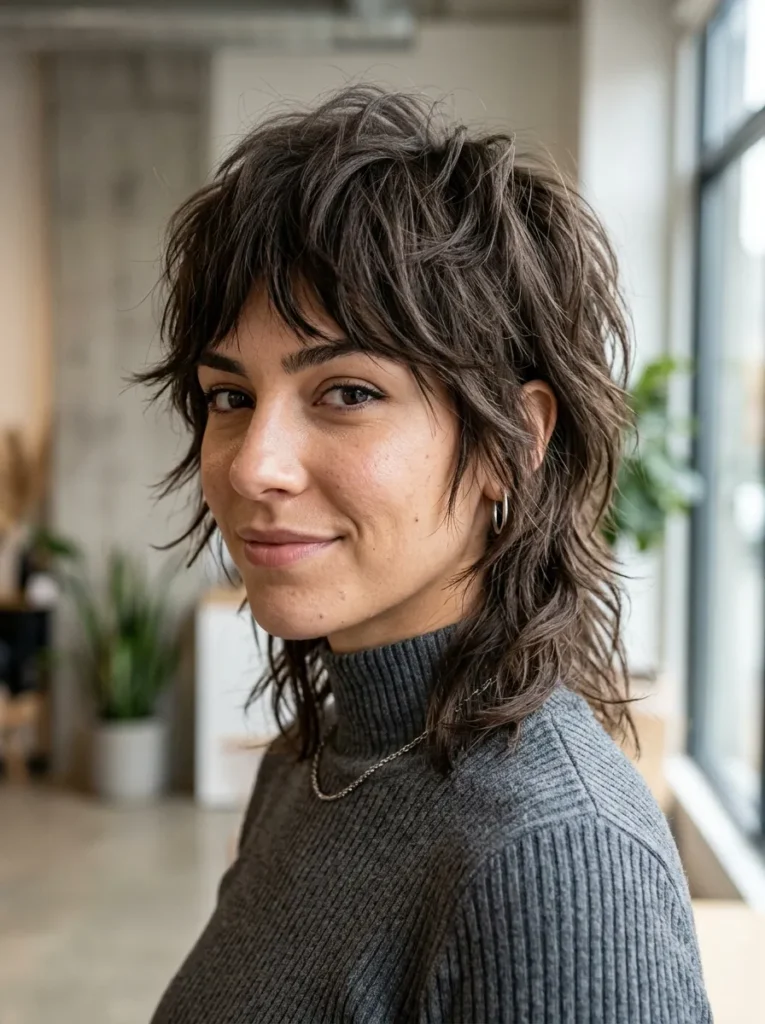 Neck-Length Mullet Wolf Cut