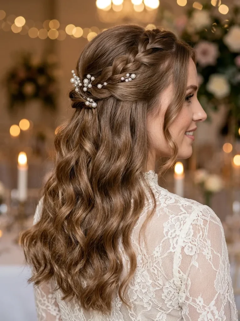 Pearl Accented Half Up