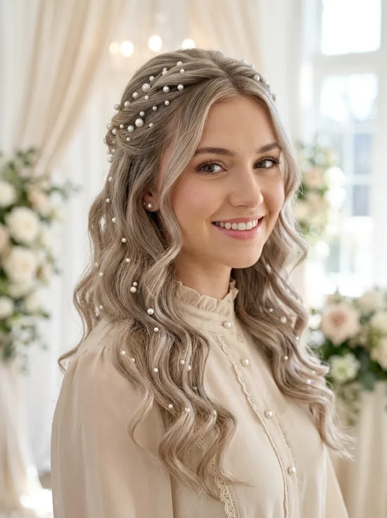 Pearl Embellished Half Up