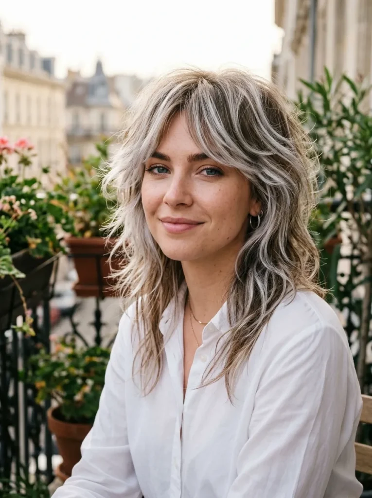 Platinum Balayage Wolf Cut