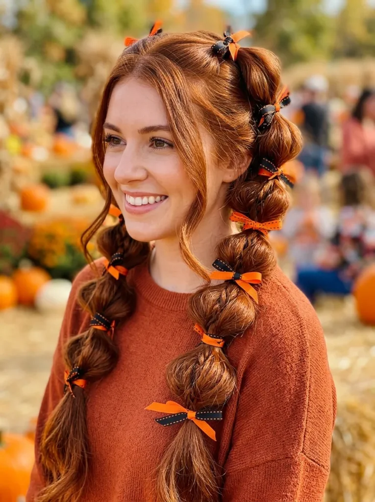 Pumpkin Bubble Braids