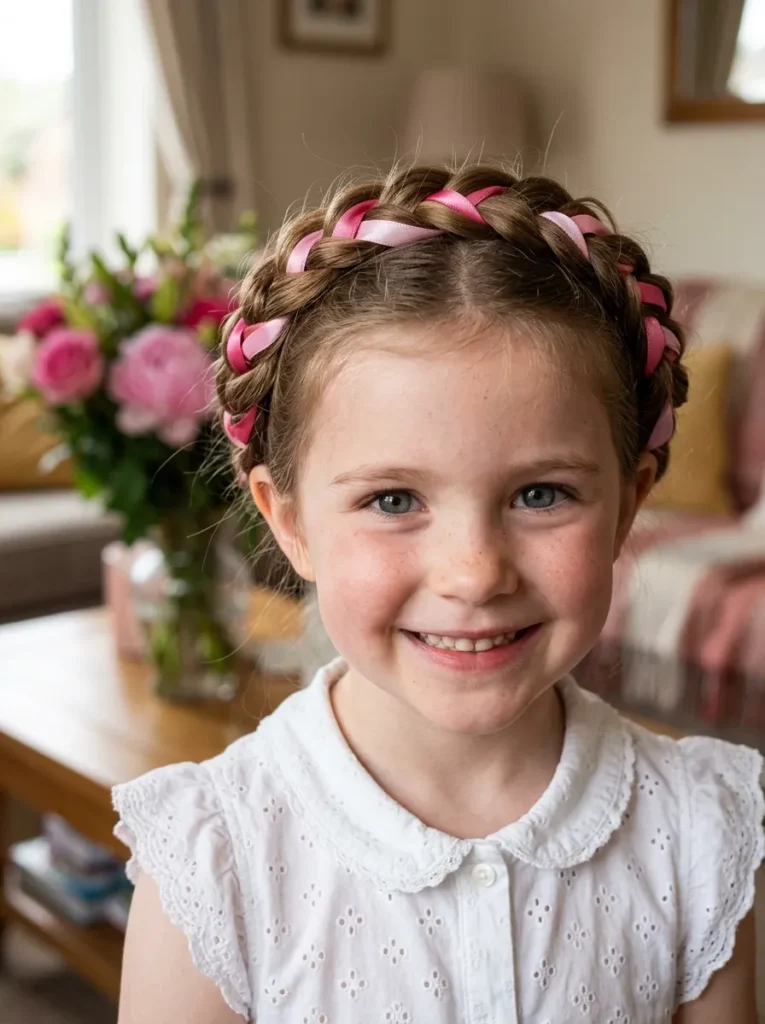 Ribbon Crown Braids