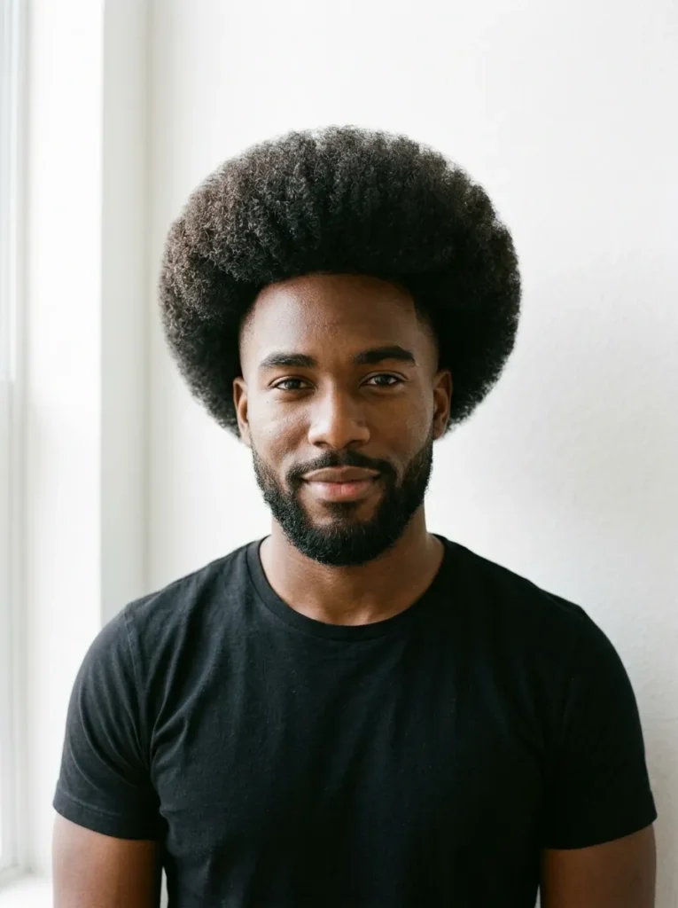 Rounded High Fade Afro