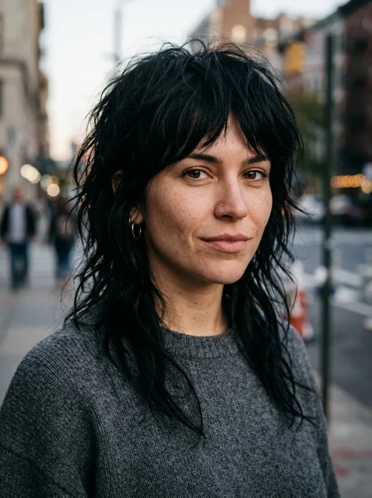 Shaggy Black Wolf Cut