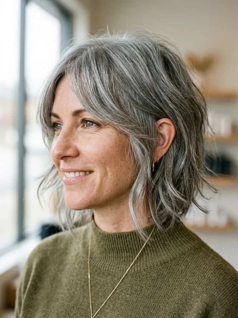 Shaggy Grey Bob
