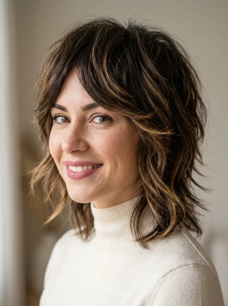 Shaggy Wolf Cut with Highlights