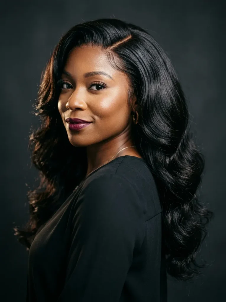 Side Part Glam