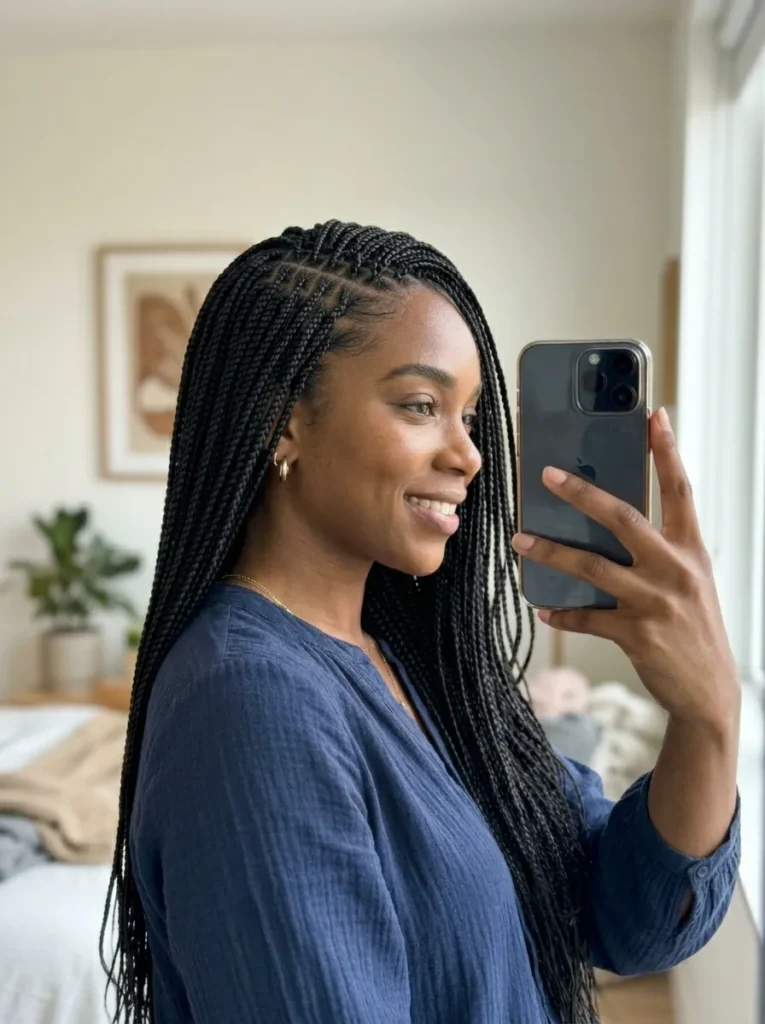 Side Part Micro Braids
