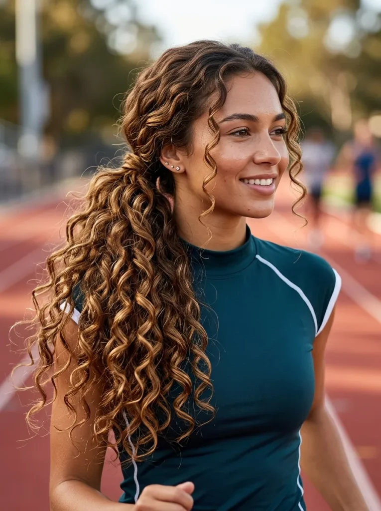 Side Swept Curly Pony