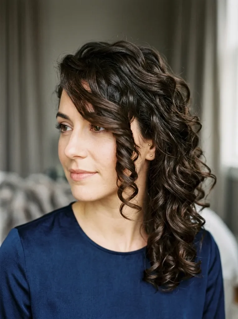 Side Swept Face Framing Curls