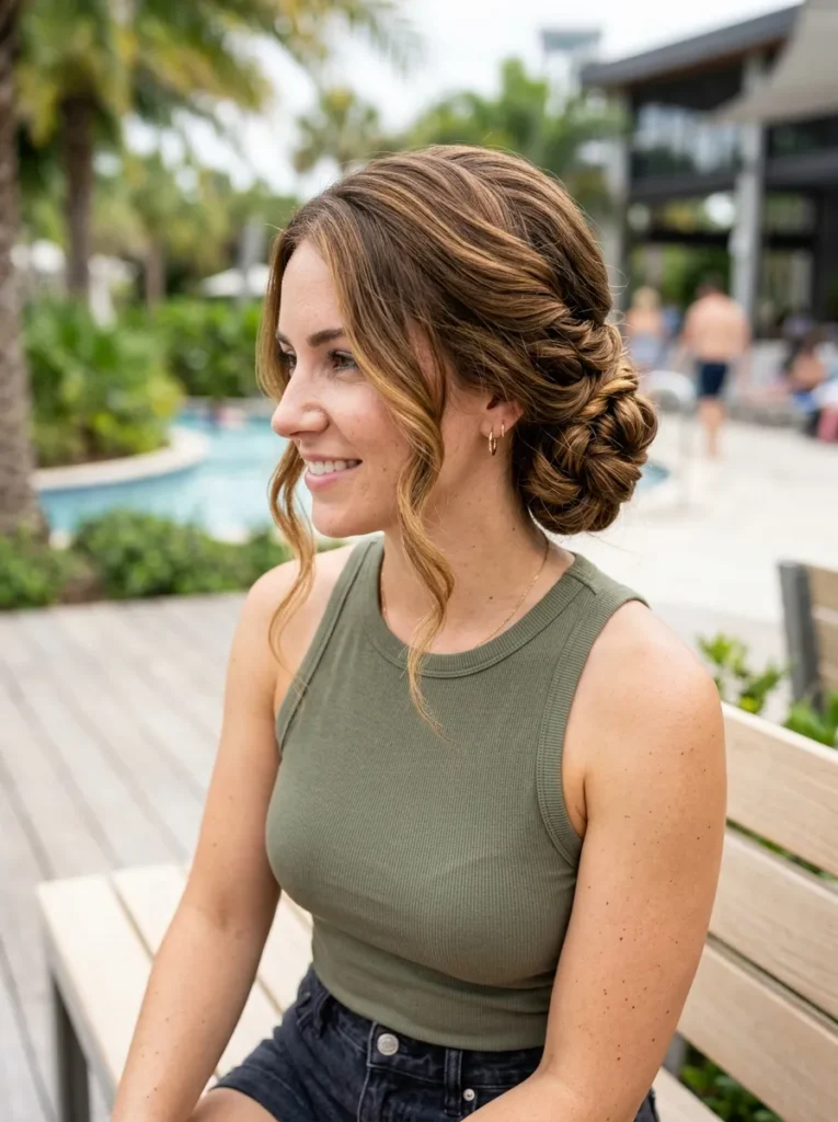 Side Swept Twisted Bun