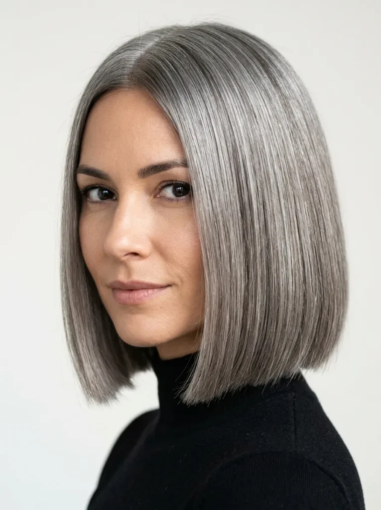 Sleek Grey Bob