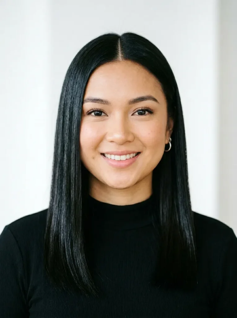 Sleek Middle Part