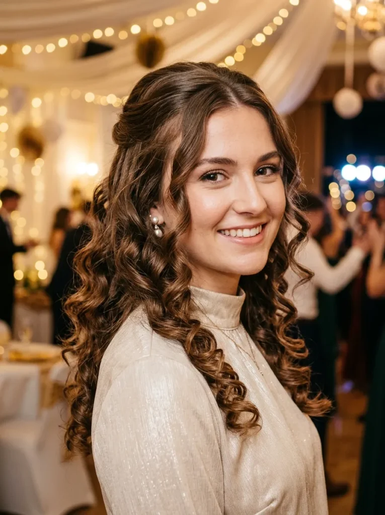 Soft Curls Half Down