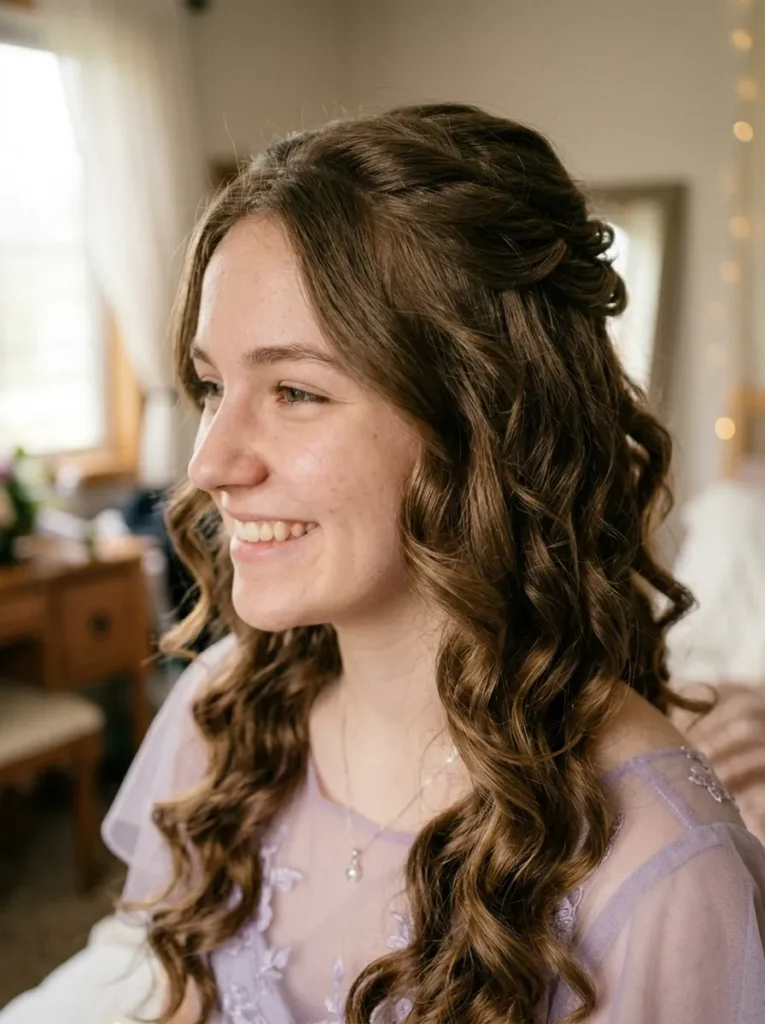 Soft Half-Up Curls