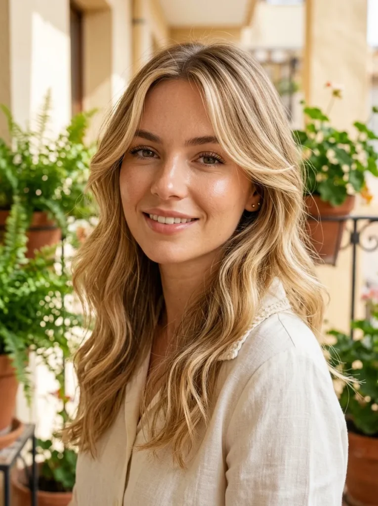 Soft Honey Blonde Face Framing