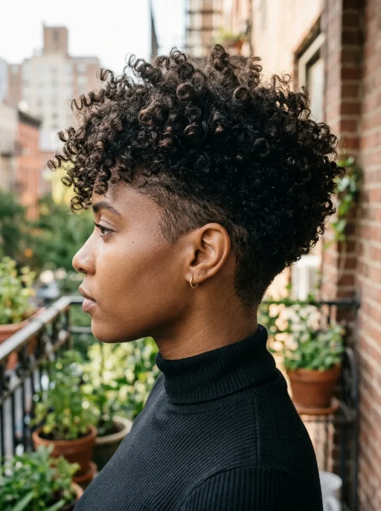 Tapered Curly Pixie