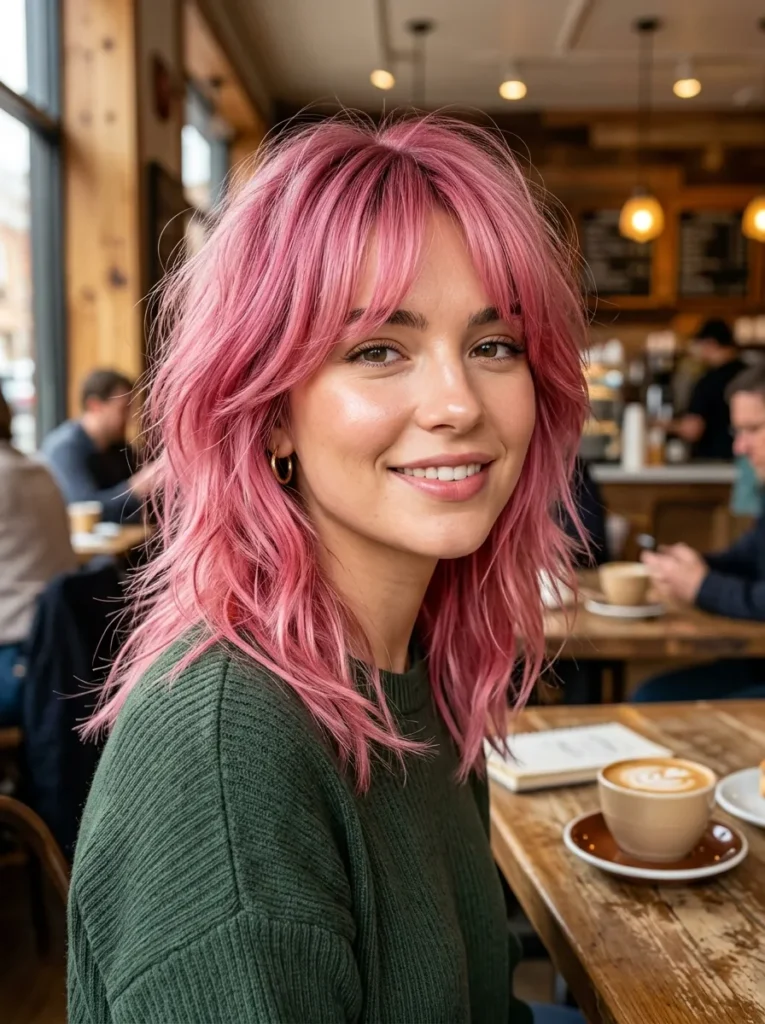 Textured Bangs Pink Cut