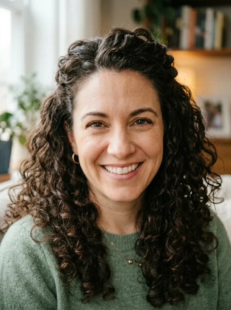 Textured Curly Half Up