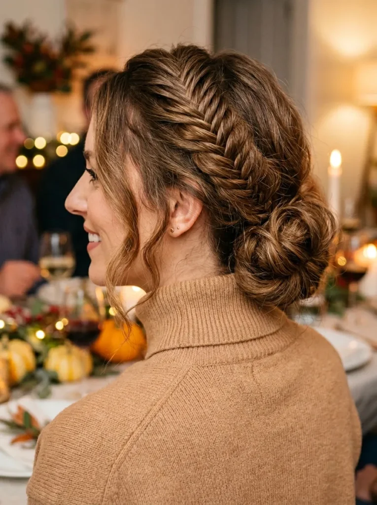 Textured Fishtail Updo