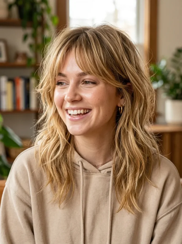 Textured Honey Blonde Shag