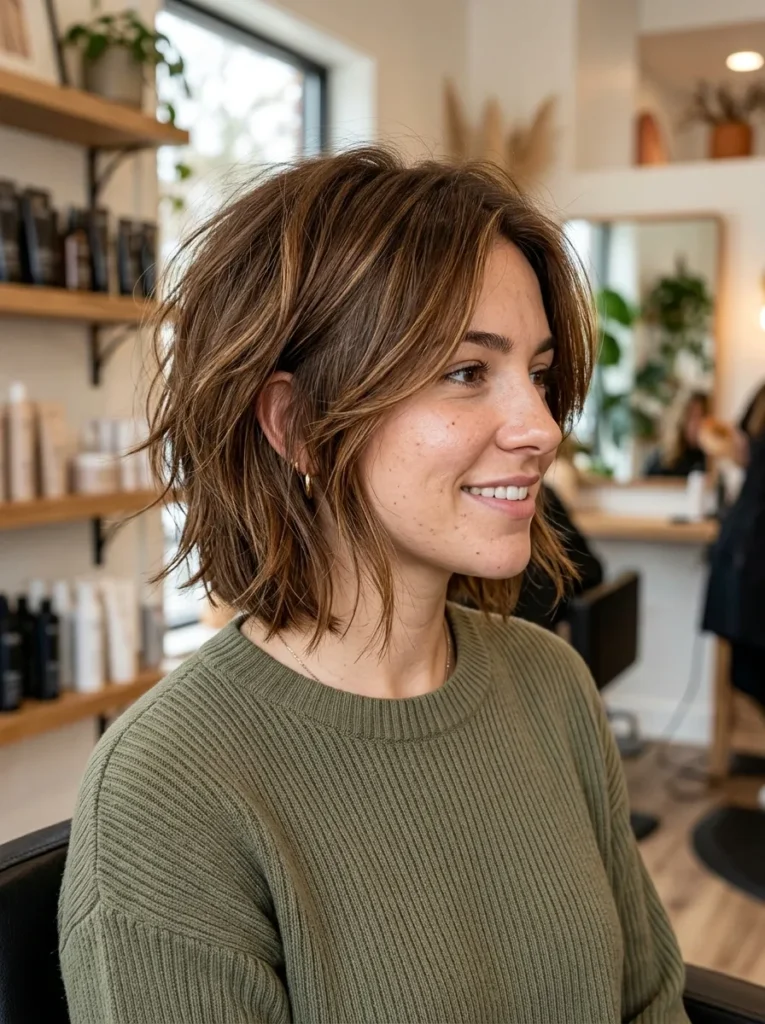 Textured Layered Wolf Bob