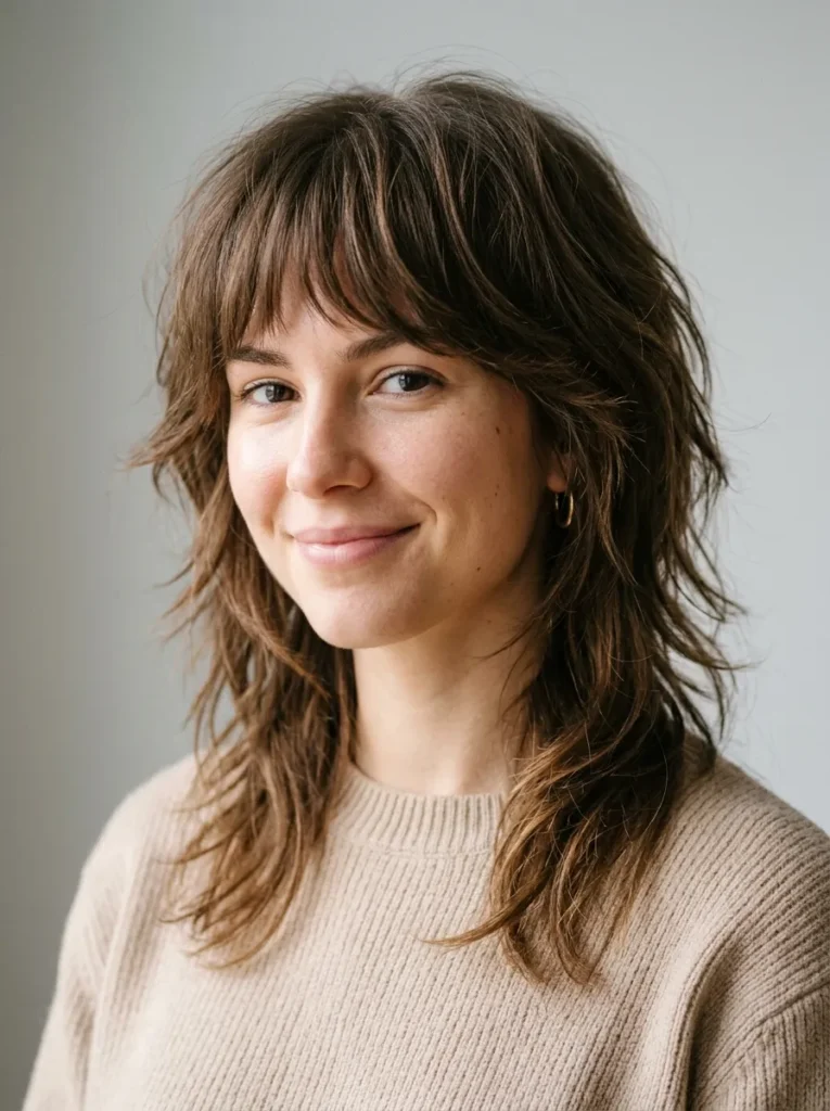 Textured Wolf Cut Bangs