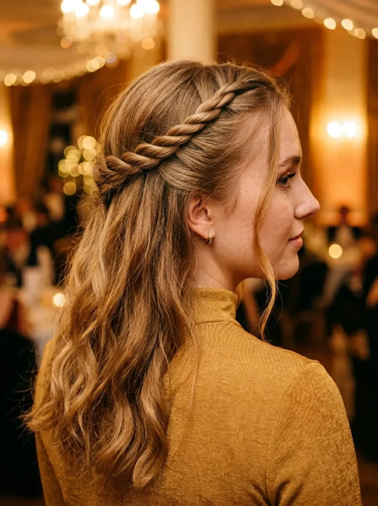 Twisted Rope Braid Half Up