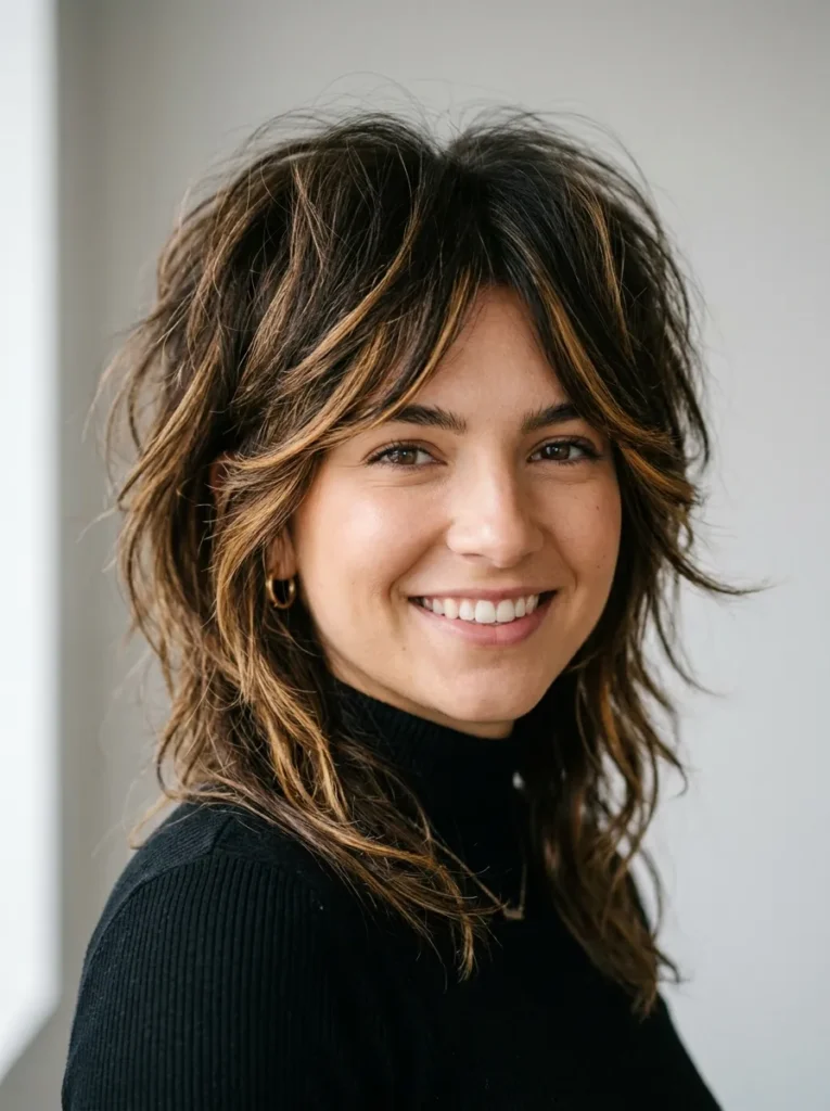 Voluminous Crown Wolf Cut