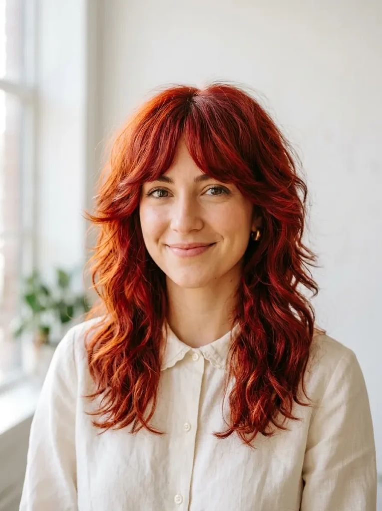 Voluminous Curtain Bangs